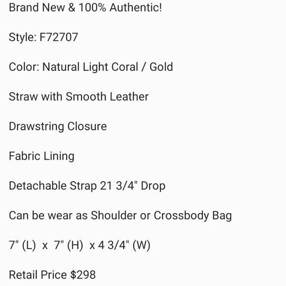 New Authentic Coach Bucket Hand Bag - Picture 8 of 8